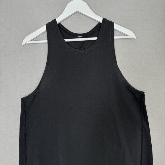 Lululemon All Tied Up Tank Womens 10 Black Pima Cotton Split Back Yoga Top - Picture 2 of 8